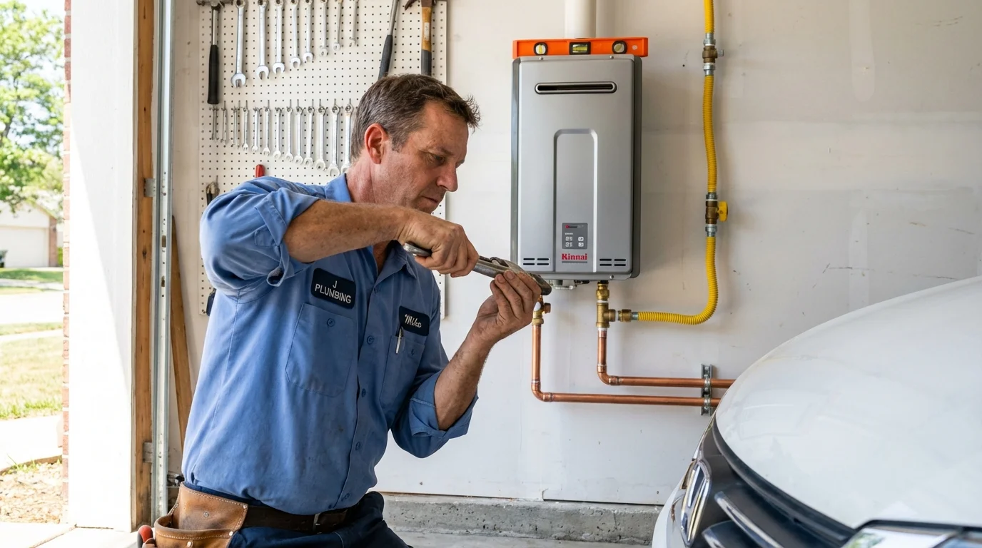 Tankless water heater installation by a Johns Plumbing LLC plumber in La Grange Park